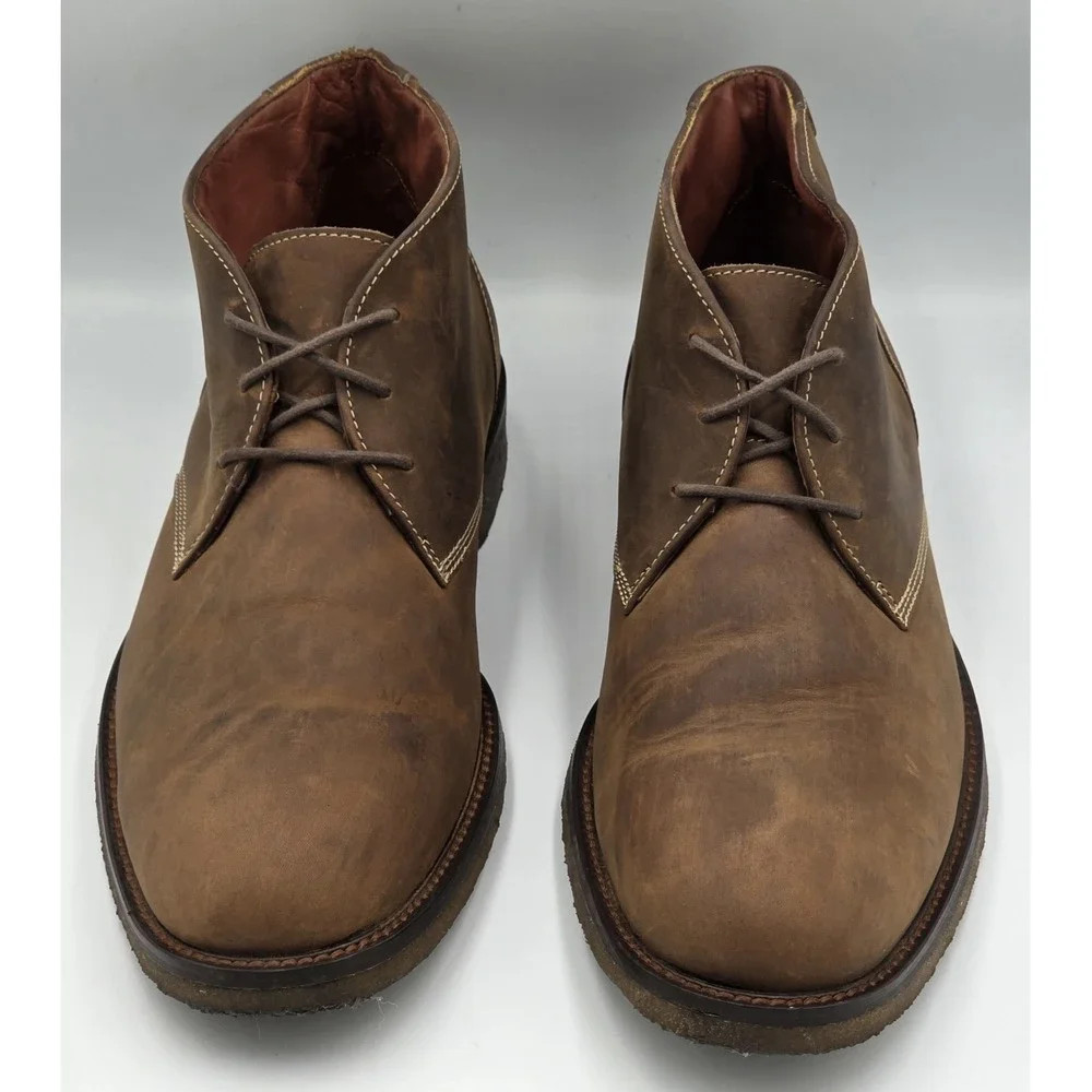 Johnston Murphy Copel Chukka Mens 10M Tan Brown Leather Memory Foam Ankle Boots